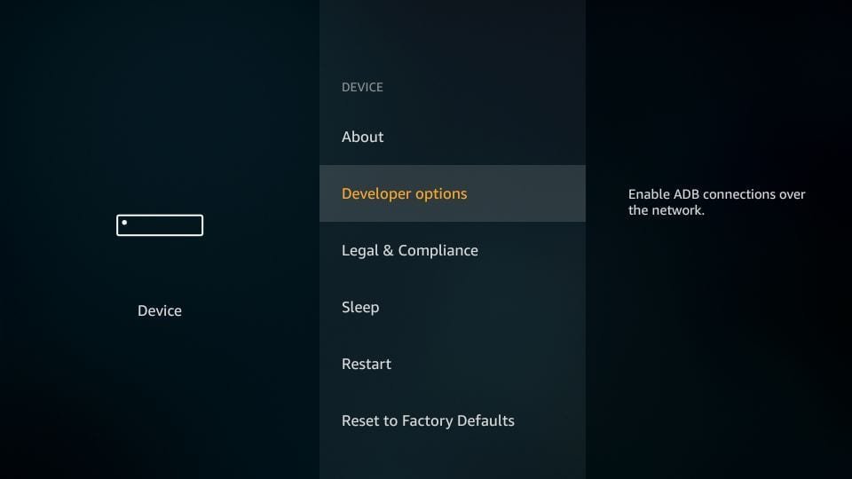 FireStick Developer Options